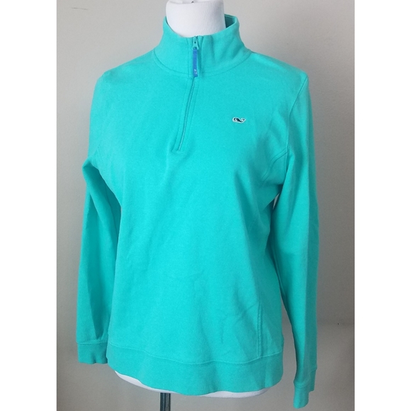 Vineyard Vines Tops - Vineyard Vines Teal Half Zip Sweater